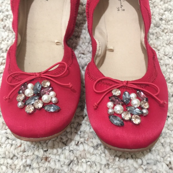 Zara Girls Pink Blush Jeweled Ballet Flats in 38 - Picture 4 of 7